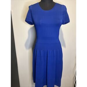 NWT J McLaughlin Royal Blue Drop Waist Short Sleeve Dress Sz Medium